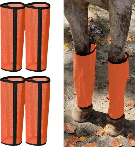 Fly Boots for Horses Set of 4 Breathable Textilene Mesh Horse Fly Boots with Stable Support & UV Protection, Comfortable Equine Boots, Reduces Stomping, Leg Fatigue & Hoof Damage.(Blue) in Saudi Arabia