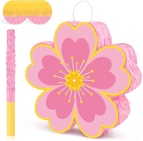 White Round Blank Pinata Circle Folding Pinata with Bat Stick Blindfold Mask Confetti for Kids Birthday Wedding Celebration Baby Shower Carnival Party Supplies,13 x 13 x 3.15 Inches in Saudi Arabia