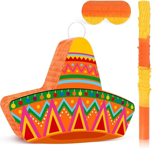 White Round Blank Pinata Circle Folding Pinata with Bat Stick Blindfold Mask Confetti for Kids Birthday Wedding Celebration Baby Shower Carnival Party Supplies,13 x 13 x 3.15 Inches in Saudi Arabia
