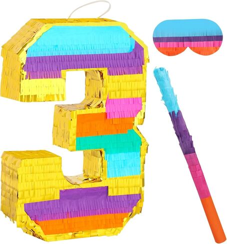 White Round Blank Pinata Circle Folding Pinata with Bat Stick Blindfold Mask Confetti for Kids Birthday Wedding Celebration Baby Shower Carnival Party Supplies,13 x 13 x 3.15 Inches in Saudi Arabia
