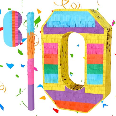 White Round Blank Pinata Circle Folding Pinata with Bat Stick Blindfold Mask Confetti for Kids Birthday Wedding Celebration Baby Shower Carnival Party Supplies,13 x 13 x 3.15 Inches in Saudi Arabia