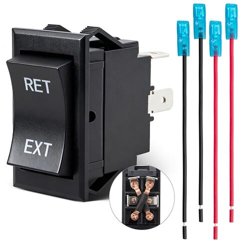 Anina 12V عكس قطبية الروك التبديل، لحظة DPDT 4 دبوس ON-Off- ON 20A 12V DC السلطة جاك التبديل مع تسخير الأسلاك مسبقا، لمقبس اللسان مقطورة RV، التحكم في المحرك الكهربائي in Kuwait