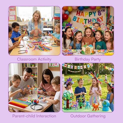 Caydo 364PCS DIY Headband Making Kit for Girls Gifts, Headband Crafts Kit with Colorful Pipe Cleaners, Pom Poms,Wiggle Eyes & Hot Glue Sticks for Making Your Own Fashion Headbands in Kuwait