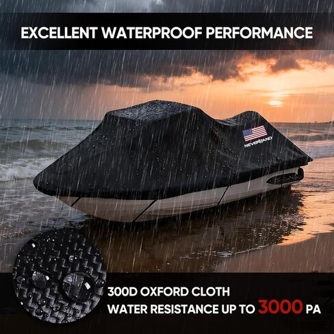 Jet Ski Cover - Jetski Covers Compatible with Yamaha Seadoo, Jet Ski Covers 2 3 Seater UV Resistant Heavy Duty Cover with 2 Air Vents Suitable for Jetski Lengths 115'' to 120" in Kuwait