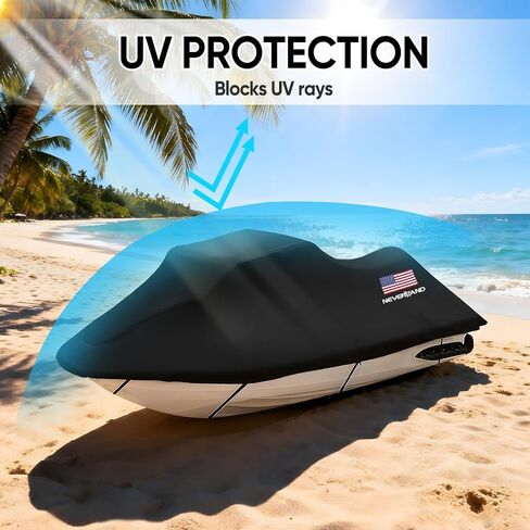Jet Ski Cover - Jetski Covers Compatible with Yamaha Seadoo, Jet Ski Covers 2 3 Seater UV Resistant Heavy Duty Cover with 2 Air Vents Suitable for Jetski Lengths 115'' to 120" in Kuwait
