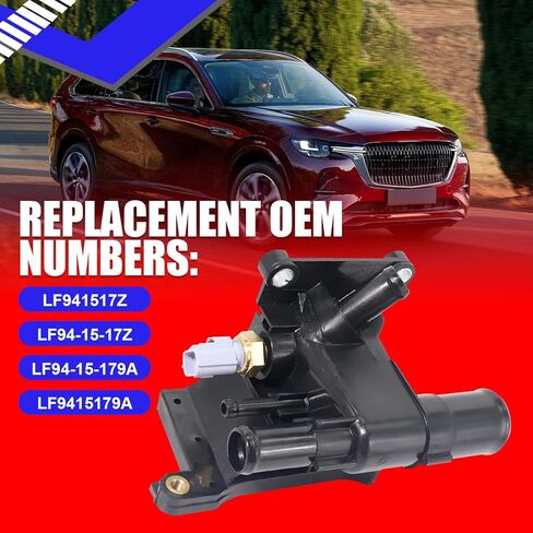 منفذ مياه مبرد المحرك SMMS مع مستشعر مناسب لمازدا 3 5 6 CX-7 2006-2015 2.0L 2.3L 2.5L استبدال #902-690 LF94-15-17Z in Kuwait