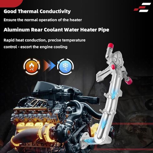 أنبوب سخان مياه مبرد المحرك الخلفي LR075991 لسيارة جاكوار XJ XE XF F-Type F-Pace رينج روفر سبورت/ديسكفري/فيلار LR4 3.0L V6 2013-2020 شاحن فائق استبدال LR122710 AJ814053 in Kuwait