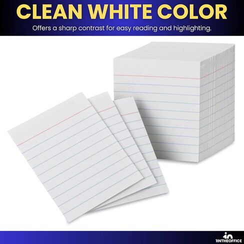 1InTheOffice Mini Index Cards, Flash Cards, Half Size, 3" x 2.5", White, 800 Count in Kuwait