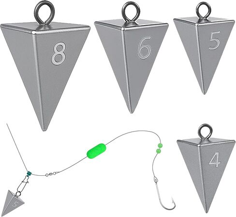 Pyramid Sinkers Fishing Weights, Bullet Fishing Sinkers Triangle Weights for Saltwater Surf Fishing Gear Tackle 1oz 2oz 3oz 4oz 5oz 6oz 8oz in Saudi Arabia