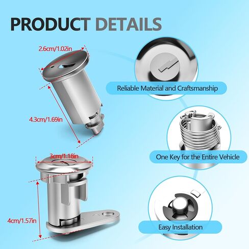 Ignition/Door/Trunk Lock Set Compatible with Ford Mustang 1967 1968 1969 Replaces C7AZ-6222050-MK in Kuwait