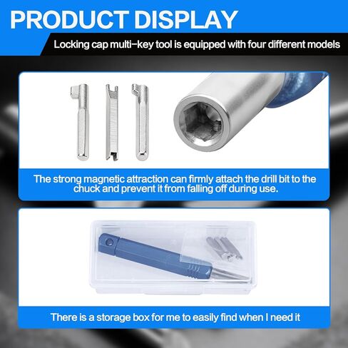 HVAC Locking Cap Tool, 4-in-1 Locking Cap Key 2pck for 【410A & R22 Refrigerant Safety Caps】, Hardened Steel Removal & Installation Tool with Handle for AC Refrigerant Valve Service in Kuwait