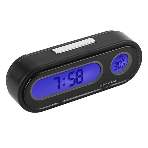 Jeffergarden Universal Digital Clock and Temperature Gauge, Large LCD Screen for Car and Office Use, Exquisite Fashion Design, with Blue LED Backlight, 2 in 1 Multifunction Thermometer, Great in Kuwait