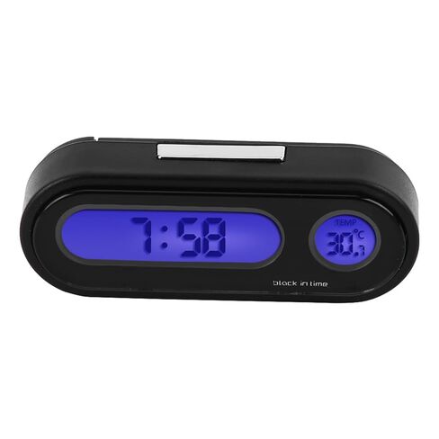 Jeffergarden Universal Digital Clock and Temperature Gauge, Large LCD Screen for Car and Office Use, Exquisite Fashion Design, with Blue LED Backlight, 2 in 1 Multifunction Thermometer, Great in Kuwait