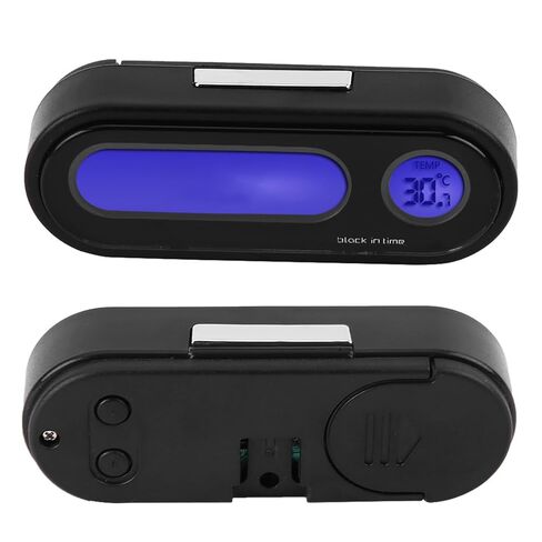 Jeffergarden Universal Digital Clock and Temperature Gauge, Large LCD Screen for Car and Office Use, Exquisite Fashion Design, with Blue LED Backlight, 2 in 1 Multifunction Thermometer, Great in Kuwait