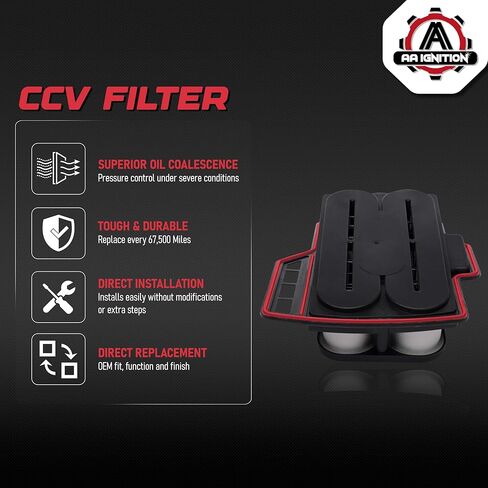 استبدال فلتر تهوية علبة كرنك المحرك CCV بواسطة إشعال AA - يستبدل 904-7904، CV50617، CV50634 - متوافق مع Freightliner، International، Kenworth، Peterbilt، فولفو - Cummins ISM، ISX in Kuwait