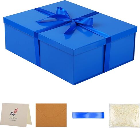 صندوق هدايا كبير من STOBOCTER مقاس 16.5 × 13 × 5.5 بوصة، صناديق هدايا بيضاء مع أغطية للهدايا، صندوق ديكور قابل للطي لتغليف الهدايا، مثالي لأعياد الميلاد وحفلات الزفاف واحتفالات الذكرى السنوية وعيد الميلاد أو العمل. in Kuwait