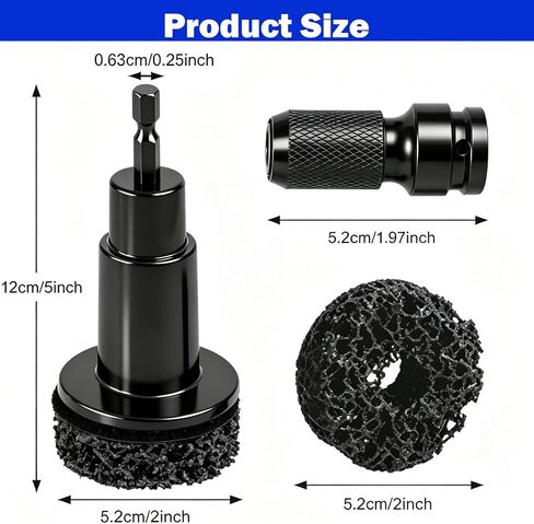 Wheel Hub Resurfacing Kit Rust Remover for Lug Studs Brake Rotors with 6 Cleaning Pads Fits 1/2 in Wrenches Electric Drills Car Maintenance Tool in Kuwait