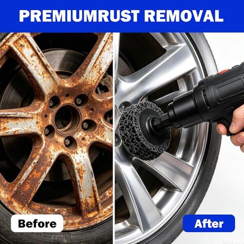 Wheel Hub Resurfacing Kit Rust Remover for Lug Studs Brake Rotors with 6 Cleaning Pads Fits 1/2 in Wrenches Electric Drills Car Maintenance Tool in Kuwait