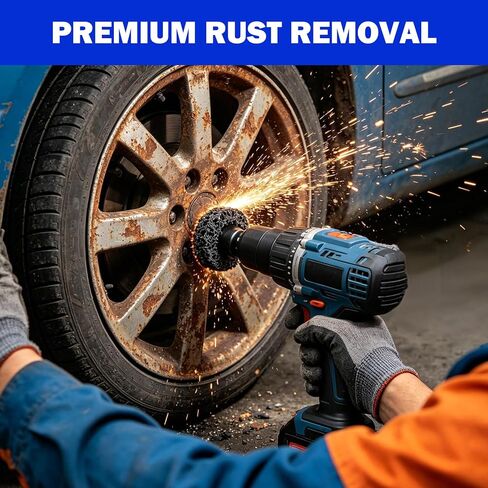Wheel Hub Resurfacing Kit Rust Remover for Lug Studs Brake Rotors with 6 Cleaning Pads Fits 1/2 in Wrenches Electric Drills Car Maintenance Tool in Kuwait