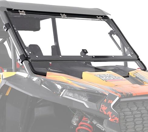 KEMIMOTO 2024-2026 XP 1000 2 في 1 زجاج أمامي قابل للطي، مشبك أنابيب مطور جديد، زجاج أمامي كامل مناسب للسقف من البولي كربونات 300X أقوى من الزجاج متوافق مع 2024/2025+ Polaris RZR XP 1000/4 in Kuwait