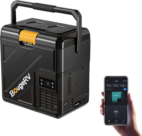 BougeRV 12 Volt Refrigerator with 240Wh Battery, 21QT Car Fridge, 20L Portable Freezer, -4~68℉, 12/24V DC, 110~240V AC, Ideal for 2 People, Road Trips, Truck, Camping(2026 New Model: CRH20 and B240) in Kuwait
