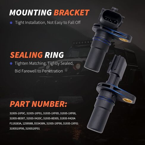 HiSport 33438N F119283A 125958B ناقل الحركة الأوتوماتيكي مستشعر الإدخال/الإخراج استبدال مستشعر سرعة السيارة لنيسان ألتيما ماكسيما سنترا فيرسا روغ جوك، متوافق مع إنفينيتي JX35 QX60 CVT CVT7 in Kuwait