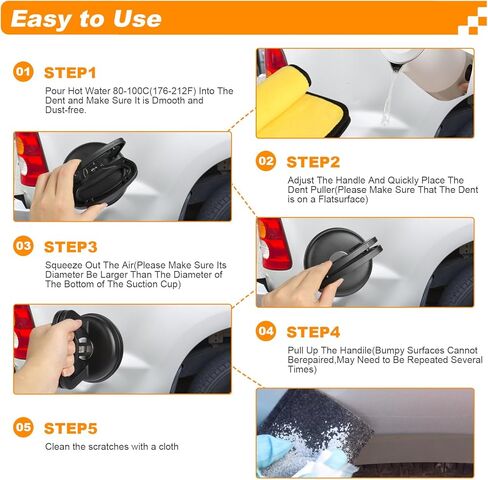 Dent Puller, 3 Pack Car Dent Puller, Dent Repair Suction Cups, Auto Body Dent Remover Tool for Car, Objects Moving in Kuwait