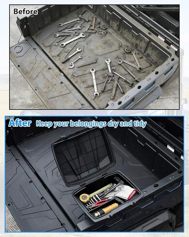 Rear Cargo Box for CFMOTO UFORCE 1000/1000 XL 2019-2025 Accessories, 20L Double Layer Removable Rear Bed Storage Box Tool Box Waterproof Poly Storage Bin in Kuwait