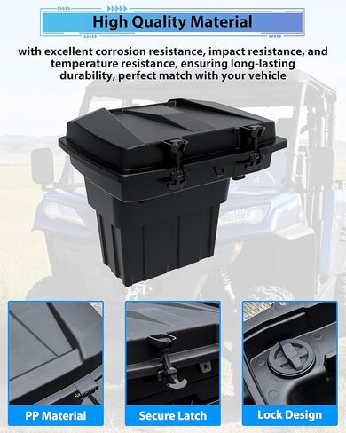 Rear Cargo Box for CFMOTO UFORCE 1000/1000 XL 2019-2025 Accessories, 20L Double Layer Removable Rear Bed Storage Box Tool Box Waterproof Poly Storage Bin in Kuwait