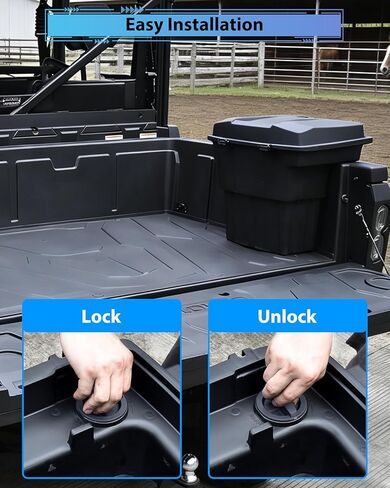 Rear Cargo Box for CFMOTO UFORCE 1000/1000 XL 2019-2025 Accessories, 20L Double Layer Removable Rear Bed Storage Box Tool Box Waterproof Poly Storage Bin in Kuwait