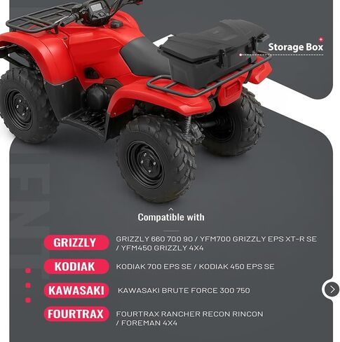 40L Storage Box Compatible with Grizzly 660 700 90 YFM700 KODIAK 700 450 Polaris Kawasaki Fourtrax Rear Rack Cargo Box 0.75"-1" Round Tubular Rack Replace For 2883258 in Kuwait