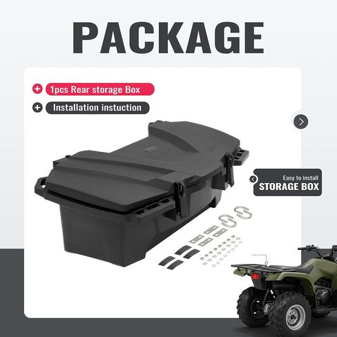 40L Storage Box Compatible with Grizzly 660 700 90 YFM700 KODIAK 700 450 Polaris Kawasaki Fourtrax Rear Rack Cargo Box 0.75"-1" Round Tubular Rack Replace For 2883258 in Kuwait