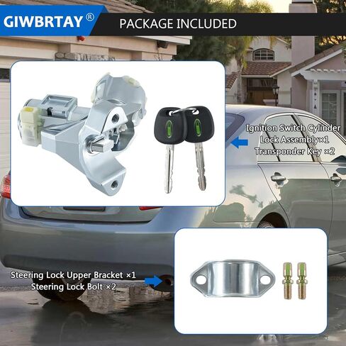 مجموعة مفاتيح أسطوانة قفل الإشعال 2 مفاتيح رقاقة لـ 2007-2011 Toyota Camry، Tundra 2007-2010، Tacoma 2005-2010، Sequoia 2008-2010، Highlander 2008-2010 W/Bolts PN:69057-04030، 45020-22-16 in Kuwait