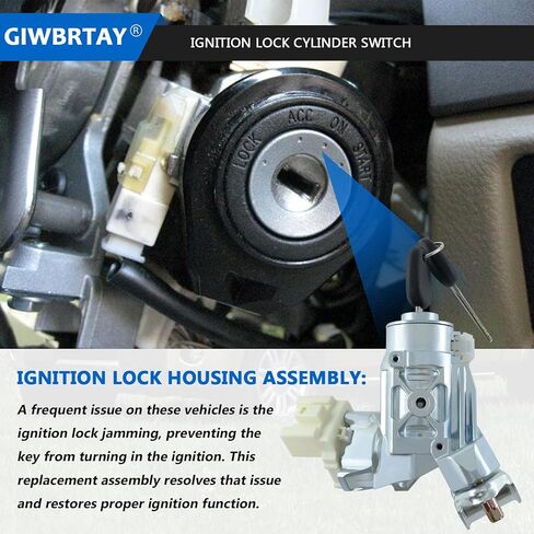 مجموعة مفاتيح أسطوانة قفل الإشعال 2 مفاتيح رقاقة لـ 2007-2011 Toyota Camry، Tundra 2007-2010، Tacoma 2005-2010، Sequoia 2008-2010، Highlander 2008-2010 W/Bolts PN:69057-04030، 45020-22-16 in Kuwait