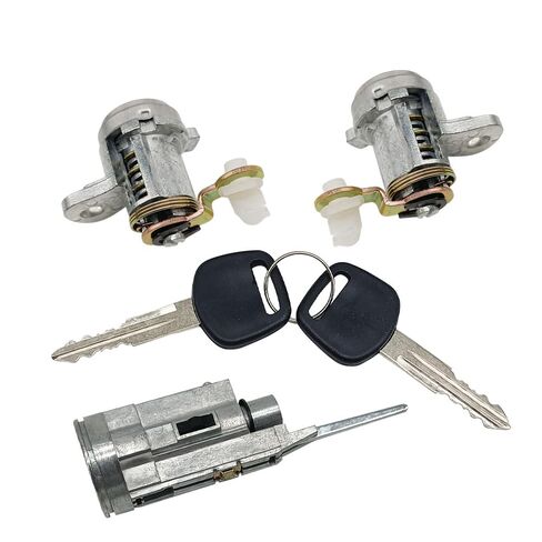 Ignition Switch Fit for Toyota Land Cruiser FJ80 FZJ80 HDJ80 HZJ80 1991-1998, Ignition Cylinder＆Key Set Replace 69051-60050 69052-60050, Right Left Door Lock in Kuwait
