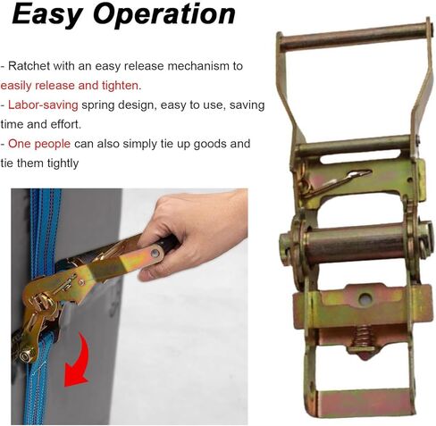 Heavy-Duty Retractable Ratchet Strap for Secure Cargo Transport in Trucks and Trailers(L - 65.6') in Kuwait