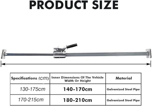 Heavy-Duty Ratchet Cargo Bar for Vehicle Bed Stabilization - Ideal for Pickup Trucks, Trailers, SUVs & Vans - Secure Your Load with Ease in Kuwait