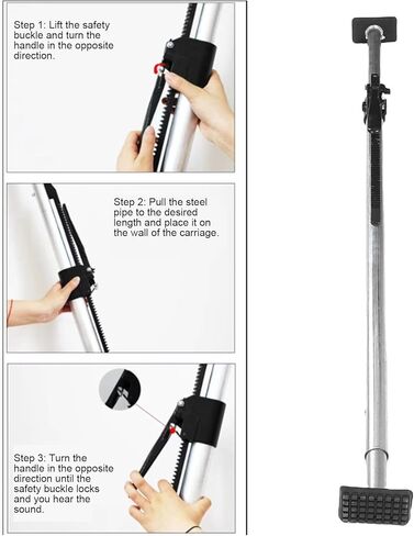Ratcheting Cargo Bar Adjustable Pickup Truck Bed Stabilizer Load Stopper 1420mm-1800mm Telescopic for SUV Trailer Van in Kuwait