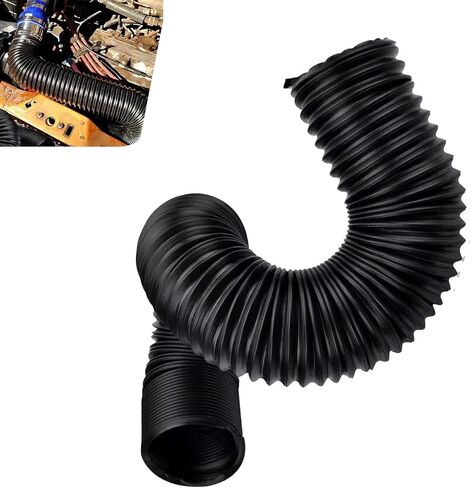 Car Duct Hoses, 3" Flexible Retractable Fresh Air Duct Hoses, Automotive Modified Intake Accessories, Universal for Most Cars Trucks (Black) in Kuwait