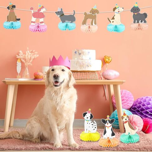 9pcs Retro Dog Honeycomb Centerpieces Puppy Dog Party Decorations Tabletop Centerpiece Vintage Dogs Centerpieces Table Decors for Puppy Birthday Baby Shower Party Supplies Table Toppers Ornaments in Kuwait