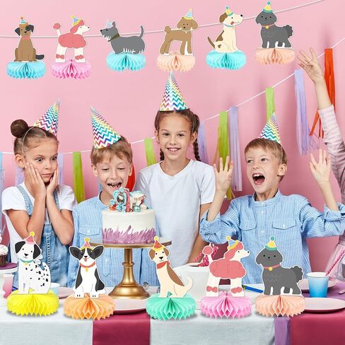 9pcs Retro Dog Honeycomb Centerpieces Puppy Dog Party Decorations Tabletop Centerpiece Vintage Dogs Centerpieces Table Decors for Puppy Birthday Baby Shower Party Supplies Table Toppers Ornaments in Kuwait