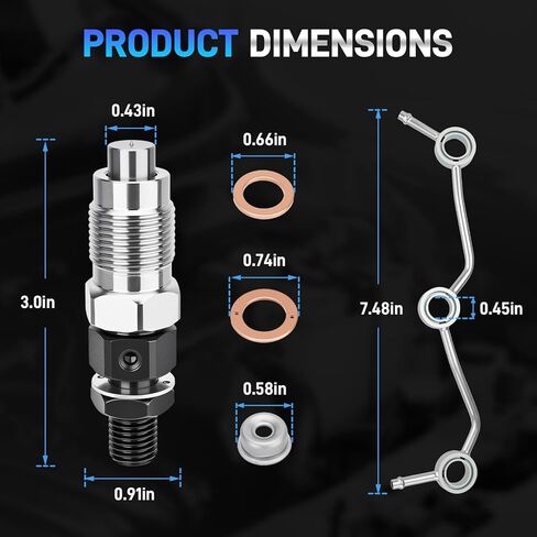حاقن الوقود 16001-53900 وأنبوب فائض إرجاع الوقود 1G962-42500 متوافق مع محرك Kubota D722 D782 D902، استبدل #1600153900#1G96242500 in Kuwait