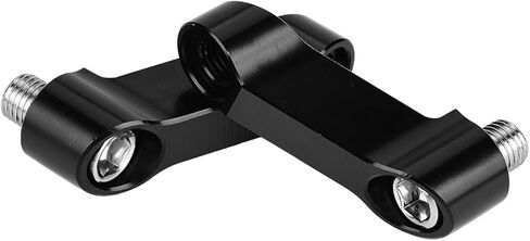 Motorcycle Rearview Mirror Adapter Kit, Aluminum Alloy, 10mm 8mm, Adjustable Extension Riser Mount Extender, Black in Kuwait