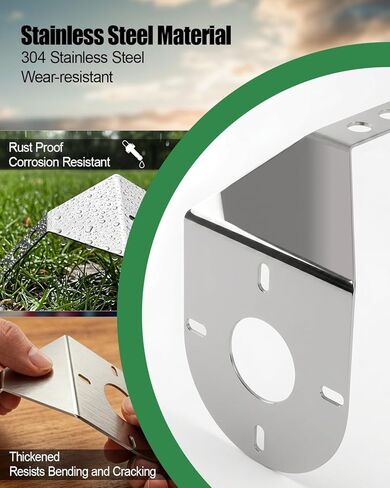 Stainless Steel Watermelon Light Bracket for Semi Truck, 12 Gauge 304 Angled Mirror Turn Signal Mount with Polished Finish, 2 Pack in Kuwait