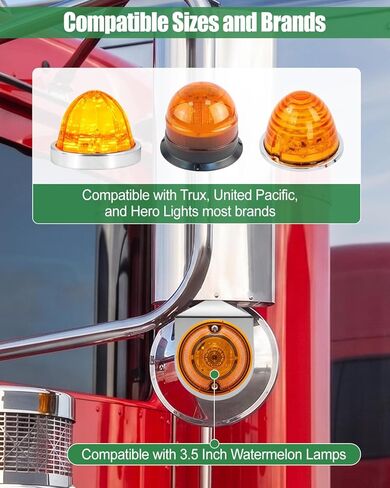 Stainless Steel Watermelon Light Bracket for Semi Truck, 12 Gauge 304 Angled Mirror Turn Signal Mount with Polished Finish, 2 Pack in Kuwait