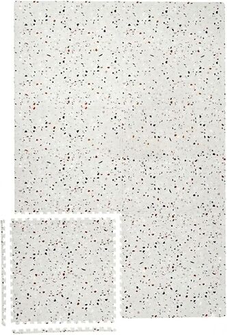 Yay Mats Stylish Extra Large Puzzle Play Mat, Thick, Soft, Non - Toxic Foam Covers 6 ft x 4 ft. Expandable Tiles with Edges - EVA Foam Play Mat for Floor (Carter Mudcloth Tan) in Kuwait
