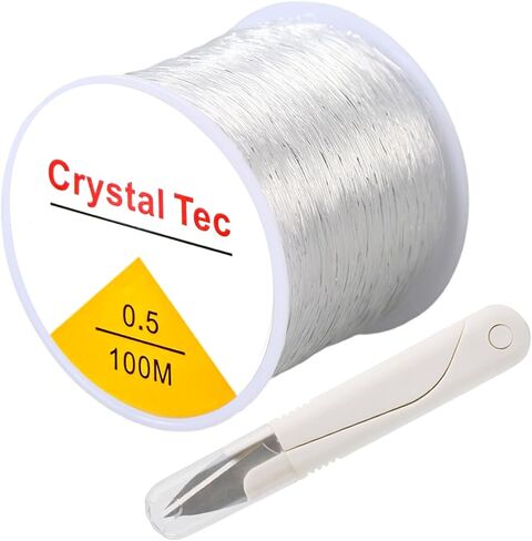 Elastic String Cord for Bracelet Making, 0.5mm Clear Crystal Stretchy String, 328Feet for Bracelets, Jewelry Making and Clay Seed Stone Beads Beading for Adults (100M, 0.5MM) in Kuwait