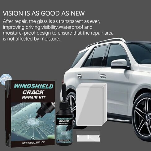 Windshield Crack Repair Kit 2 Packs, Car Windshield Crack Repair Kit with Glass Repair Liquid for Cracks and Chips, 2026 New Universal Cracks Glass Repair Kit for All Types in Saudi Arabia