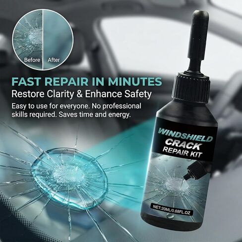 Windshield Crack Repair Kit 2 Packs, Car Windshield Crack Repair Kit with Glass Repair Liquid for Cracks and Chips, 2026 New Universal Cracks Glass Repair Kit for All Types in Saudi Arabia