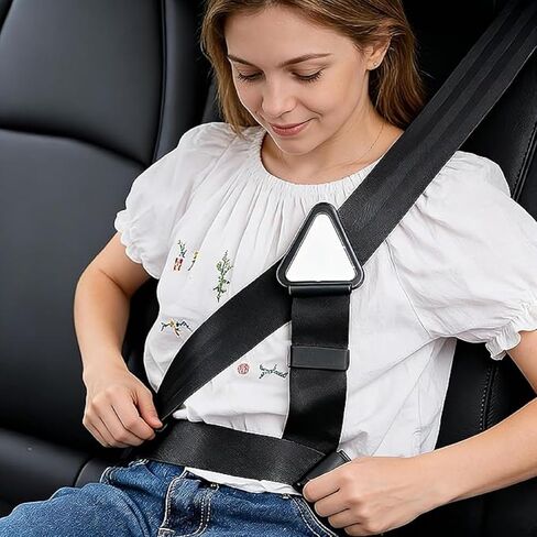 1 PC Car Adjustable Seat Belt Anti-Strangulation Strap with Simple Limiters for Travel, School and Family Trips (Black) in Kuwait